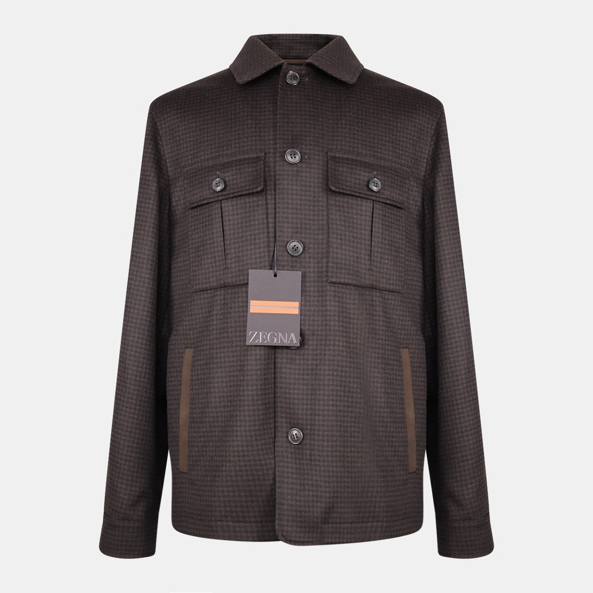 Zegna Oasi Cashmere Elements Overshirt Jacket Brown (EU 48)