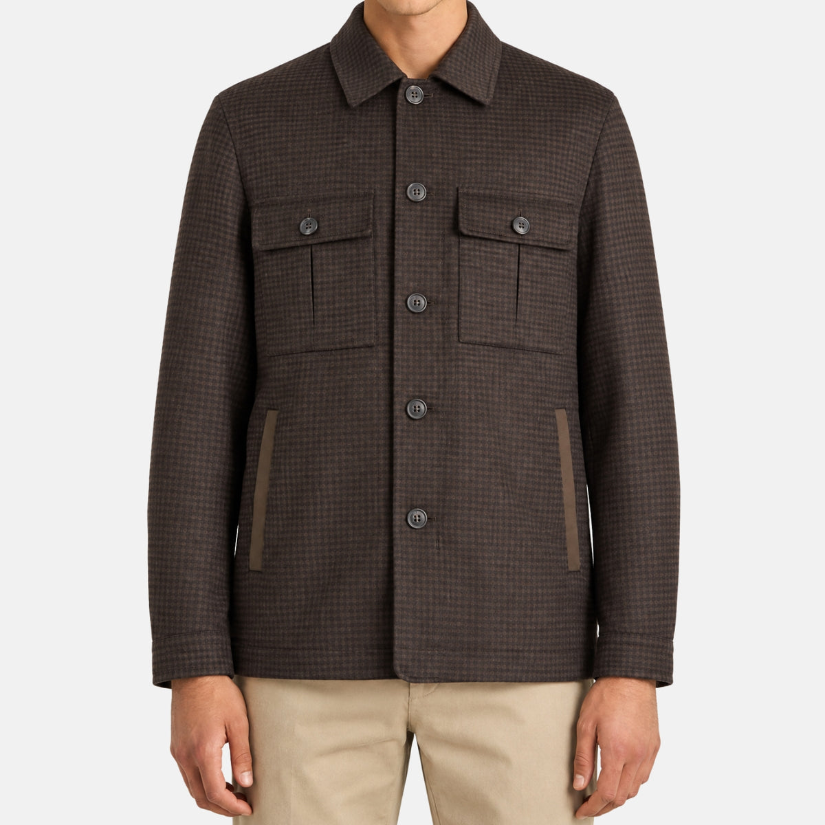 Zegna Oasi Cashmere Elements Overshirt Jacket Brown (EU 48)