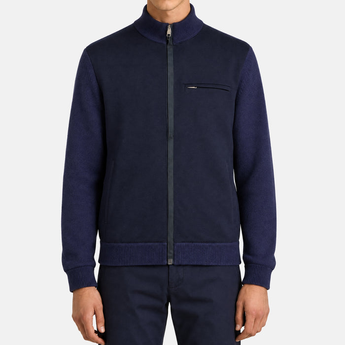 Zegna Wool Cashmere Silk Bomber Jacket Deep Purple (EU 48)