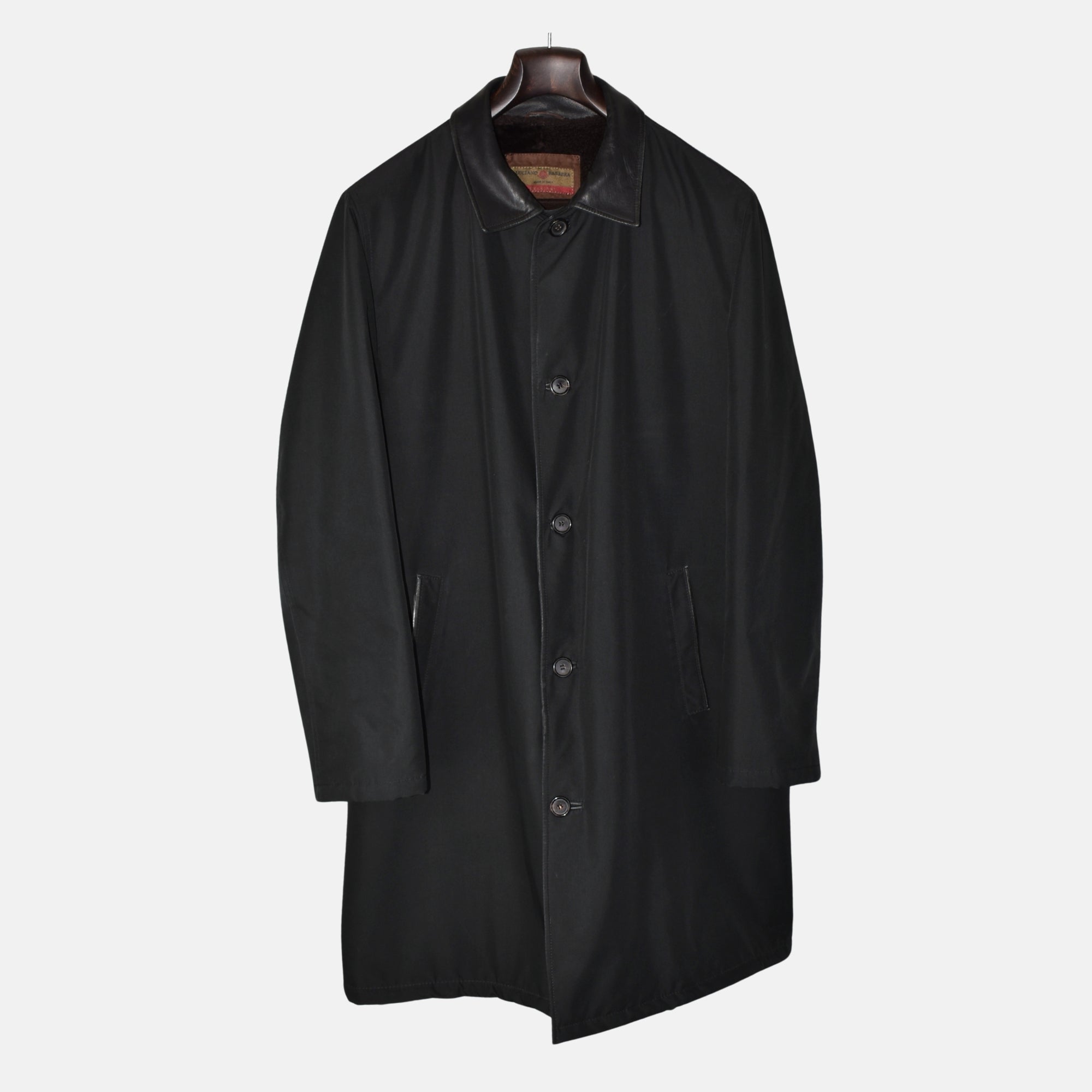 Black Tech Coat with Shearling Lining (XL)