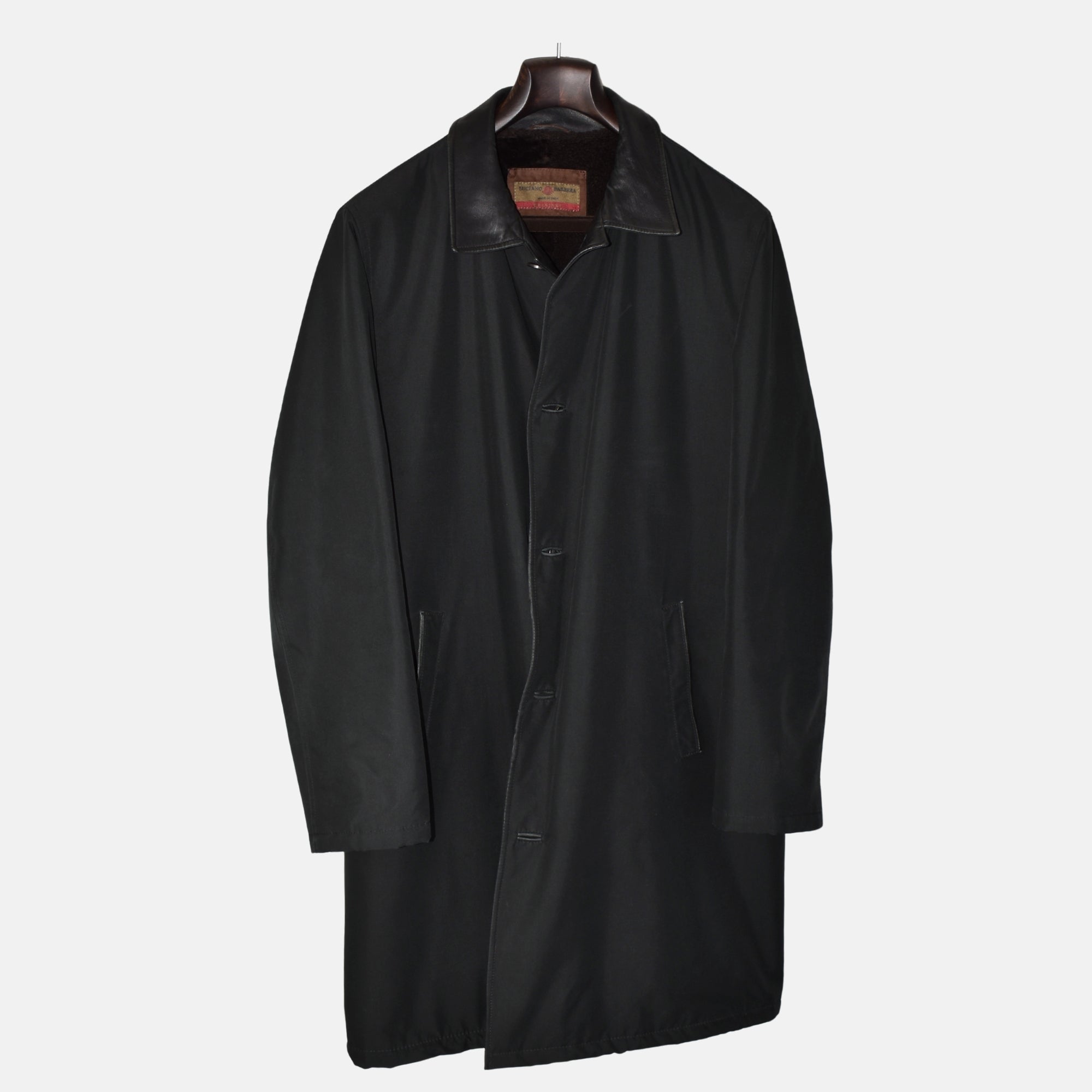 Black Tech Coat with Shearling Lining (XL)