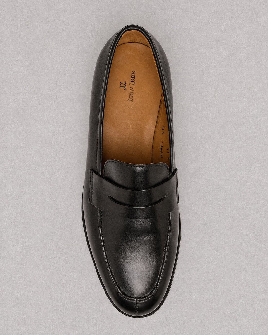 John Lobb black penny loafer