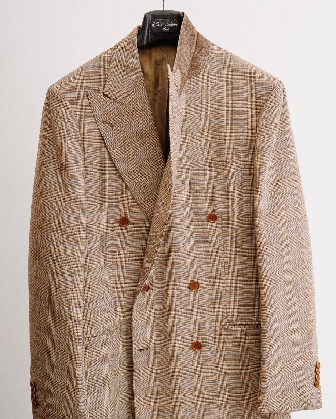Cesare Attolini double-breasted Prince of Wales jacket