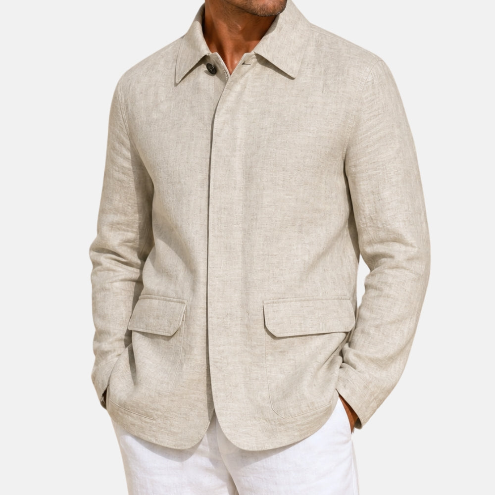 Ecru Melange Linen Jacket (EU 48)
