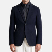 Navy Jacket with Removable Vest made of Wool/Cotton (EU 58)