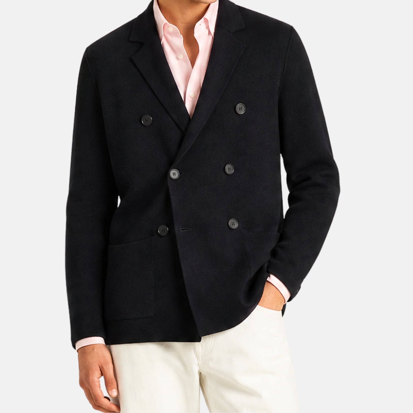 Black Double Breasted Cardigan made of Cashmere (M)