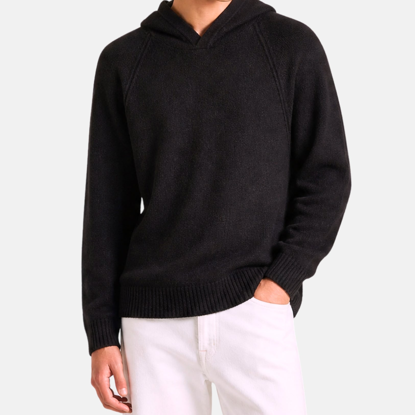 Dark Brown Hooded Sweater made of Cotton/Polyamide/Cashmere (M)