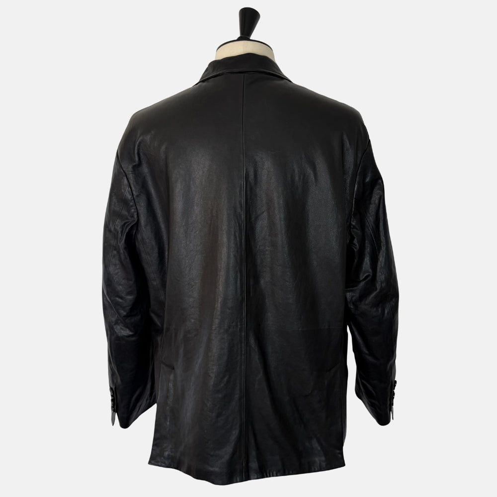 Black Leather Shearling Jacket