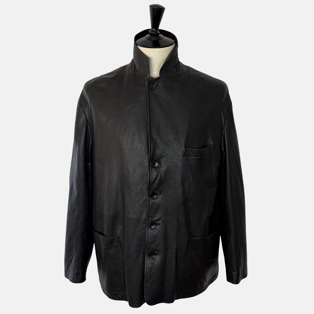 Black Leather Shearling Jacket