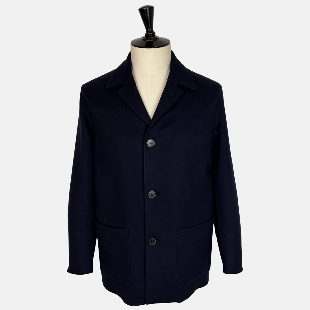 Navy Wool Overcoat