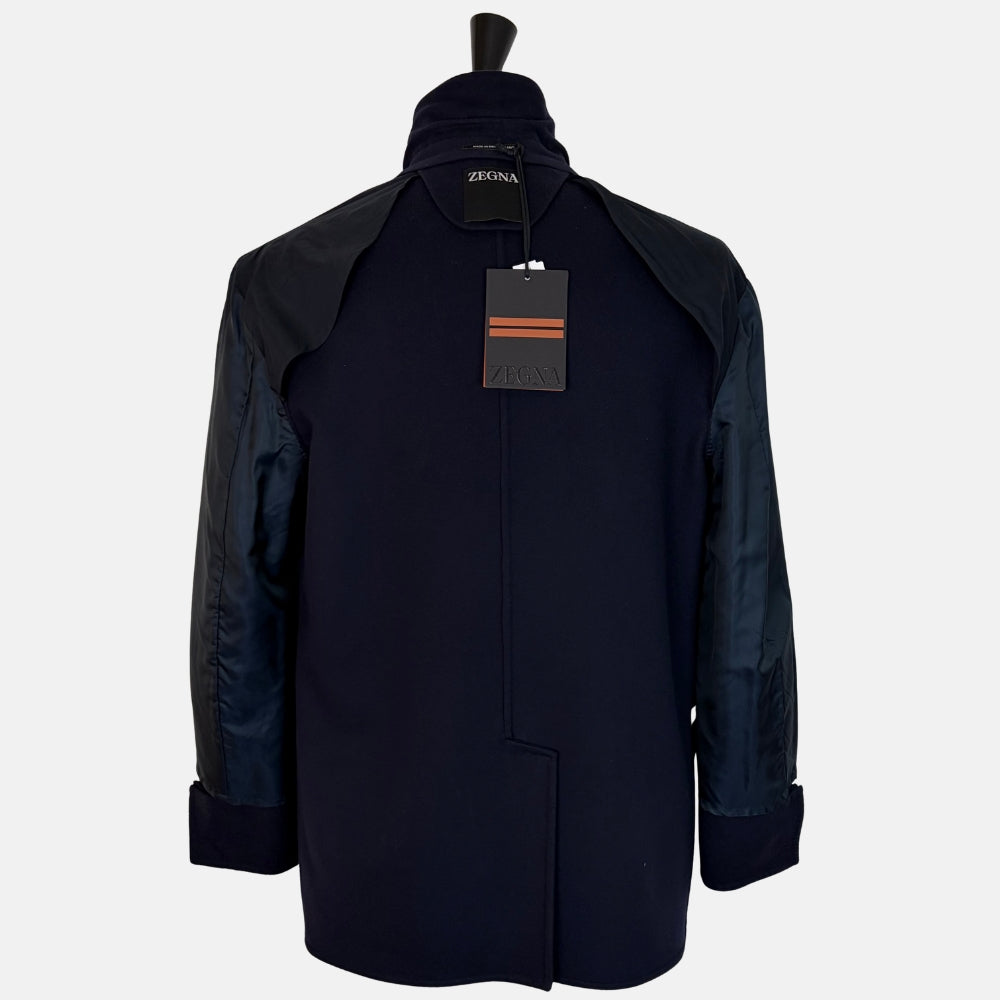 Navy Wool Overcoat