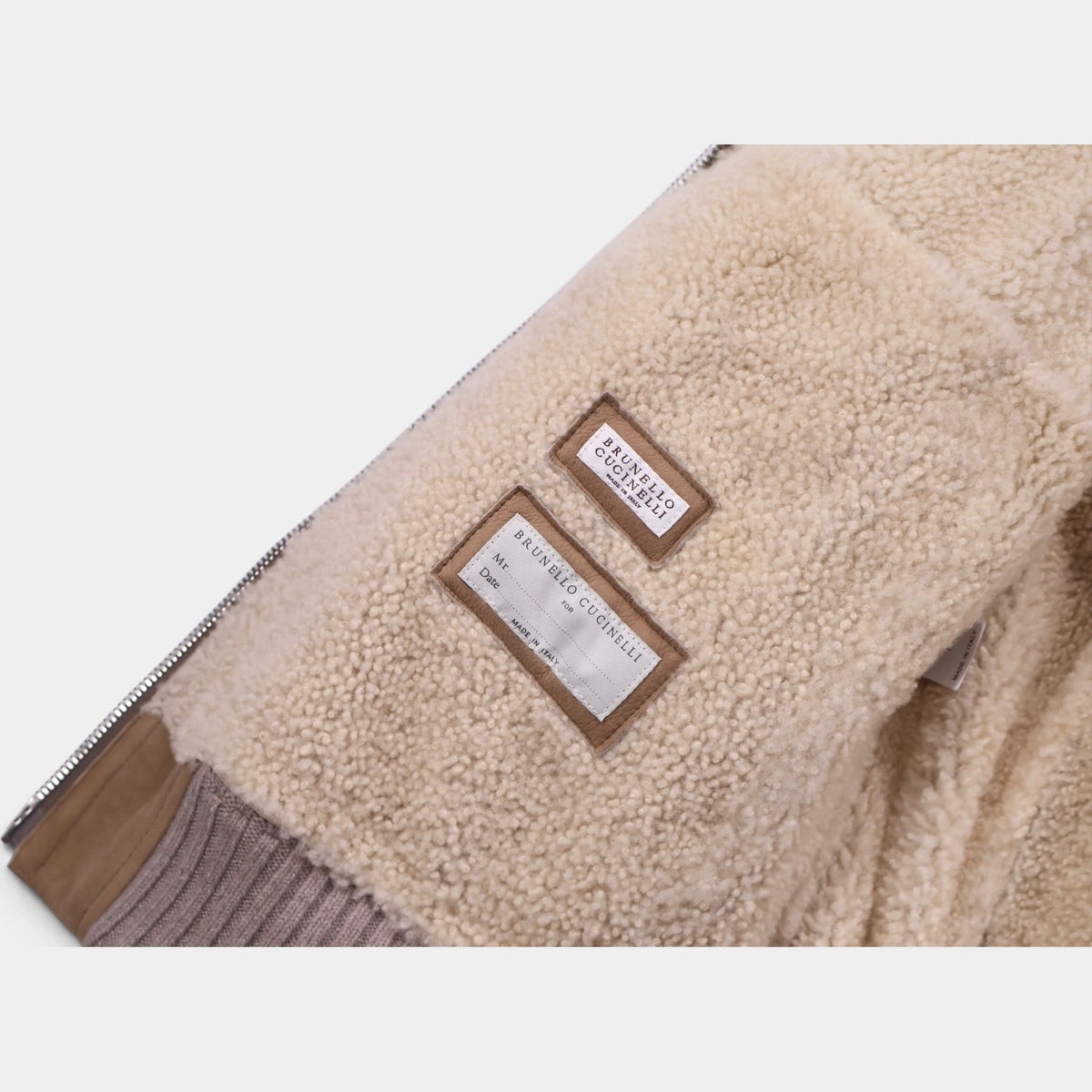Suede Shearling Bomber Beige