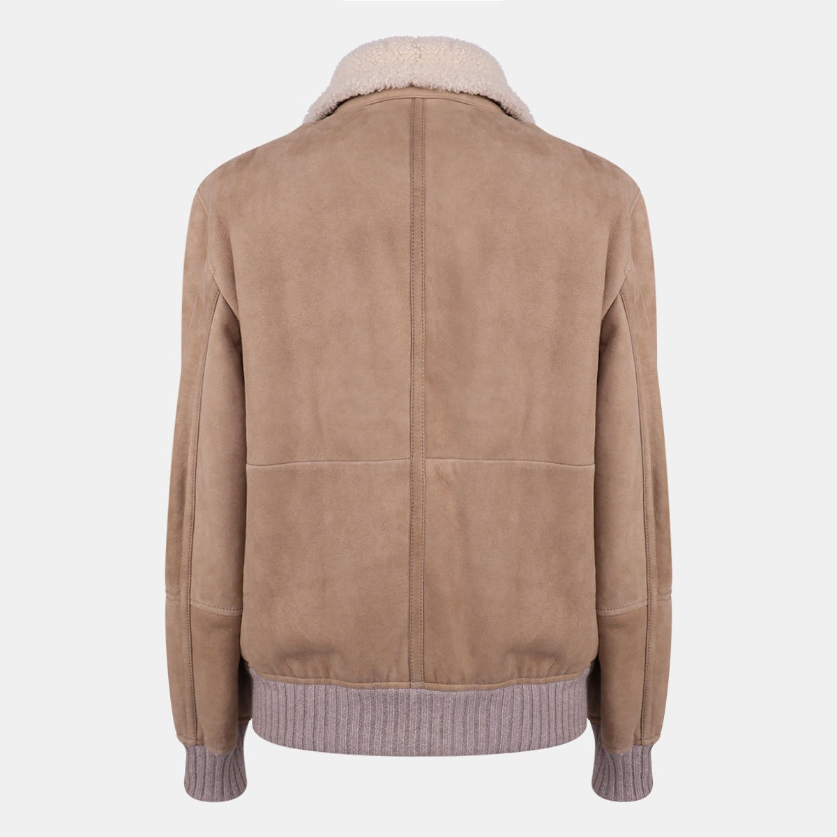 Suede Shearling Bomber Beige