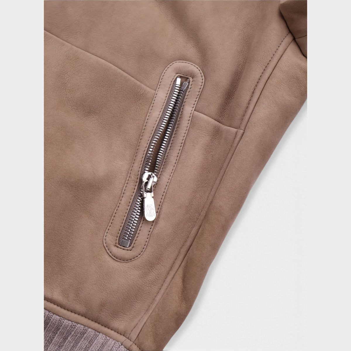 Suede Shearling Bomber Beige