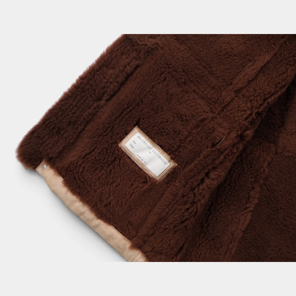 Suede Shearling Safari Jacket Beige