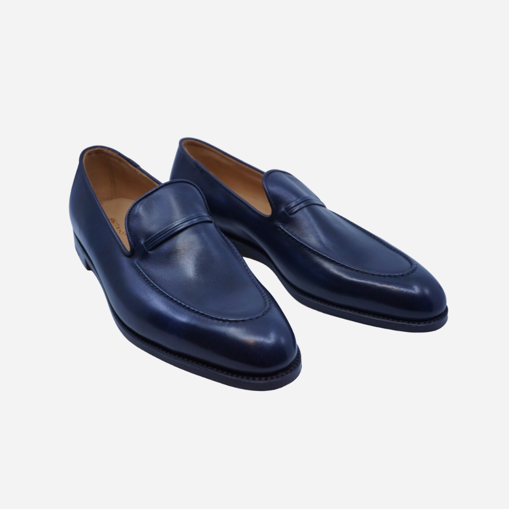 Navy Penny Loafer made of Leather