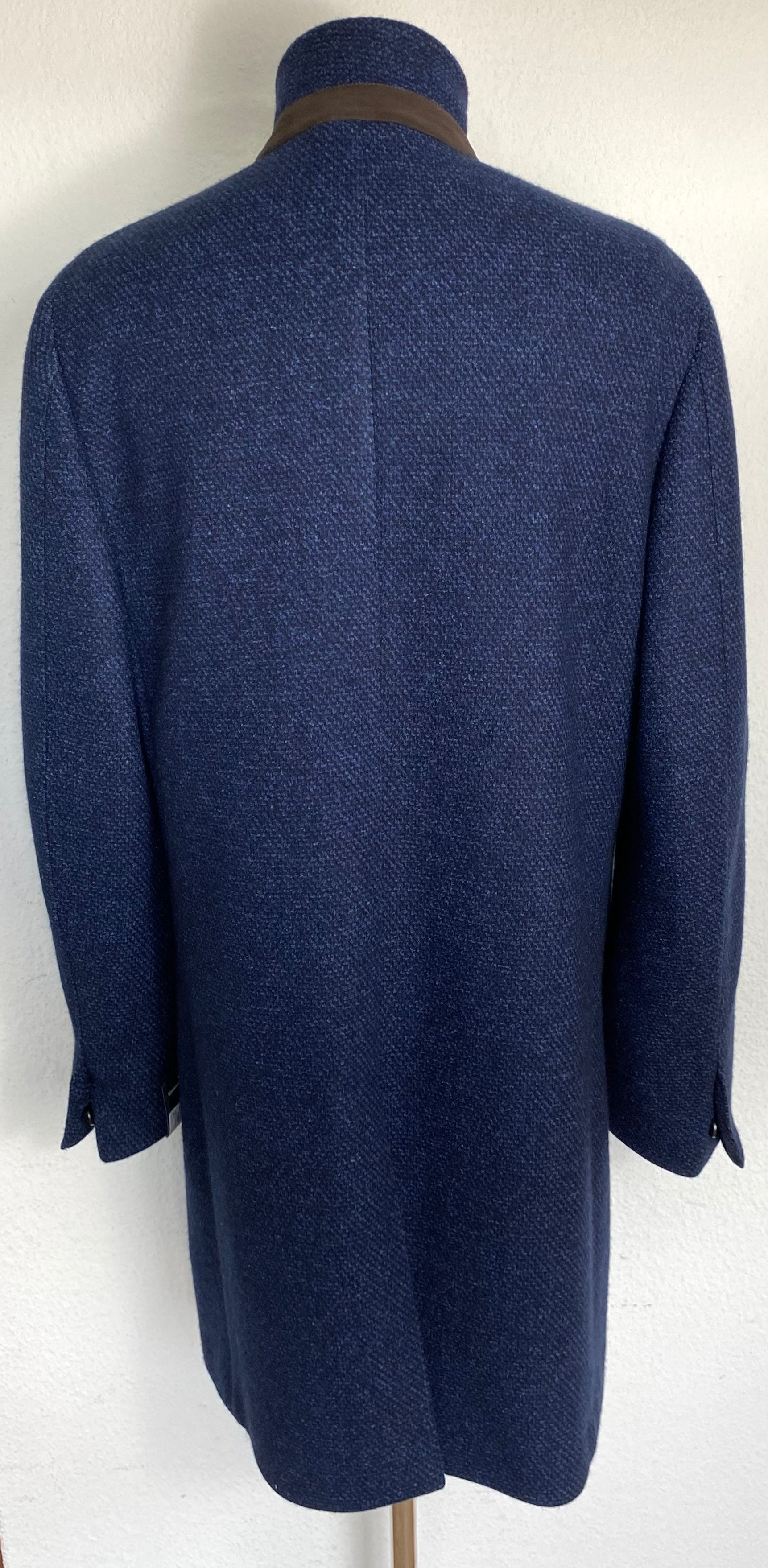 Blue Patterned Coat made of Cashmere/Wool/Nylon (50)