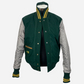 Green/Tan Varsity jacket made of Wool/Polyester/Leather