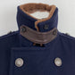 Navy Blue Caban with lambskin collar made of virgin wool