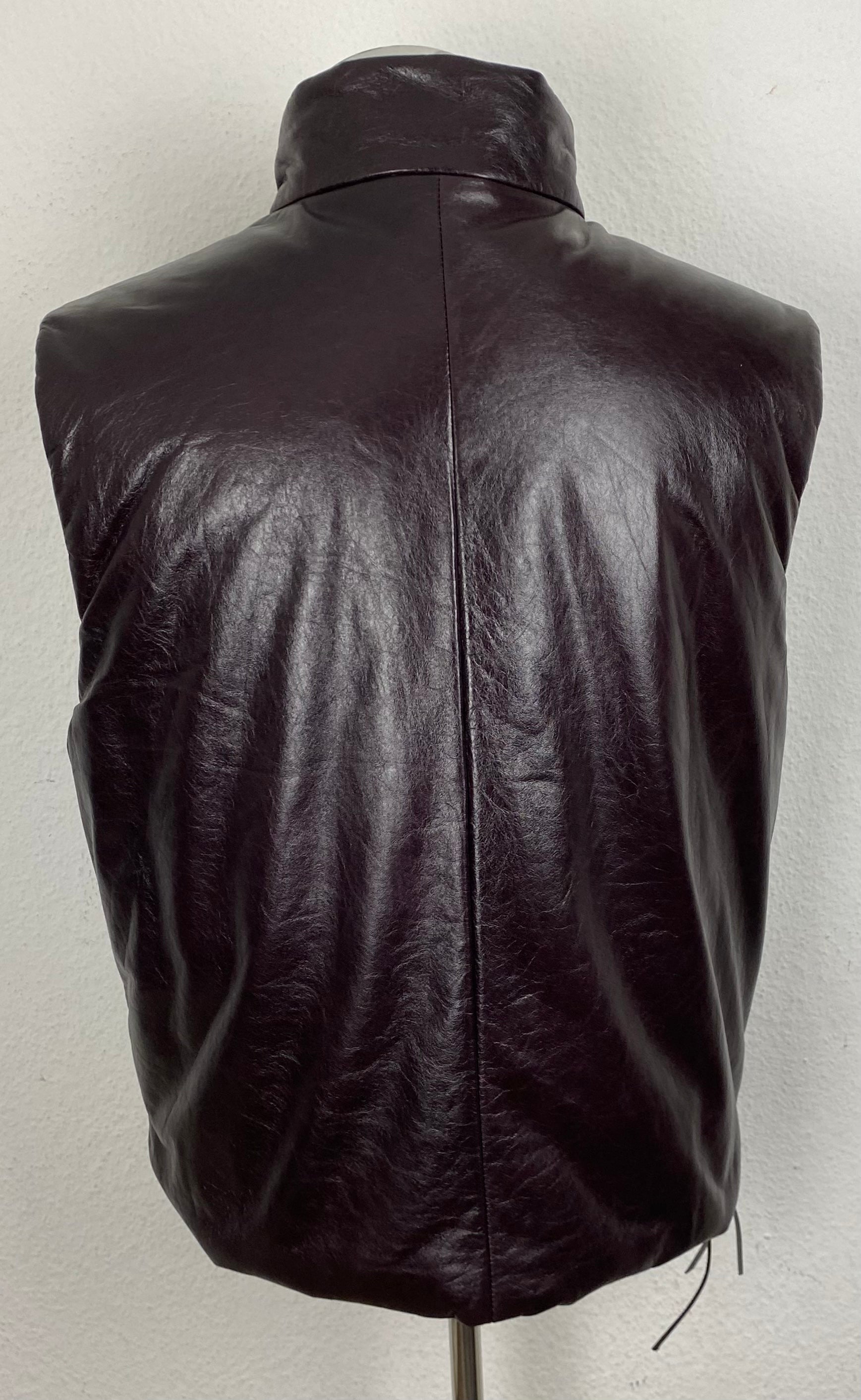 Burgundy Vest made of Leather (50)