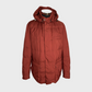 Red Parka with Suede Details