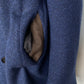 Blue Patterned Coat made of Cashmere/Wool/Nylon
