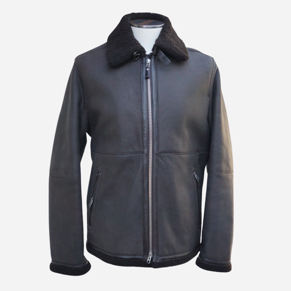 Brown Shearling Jacket made of Leather