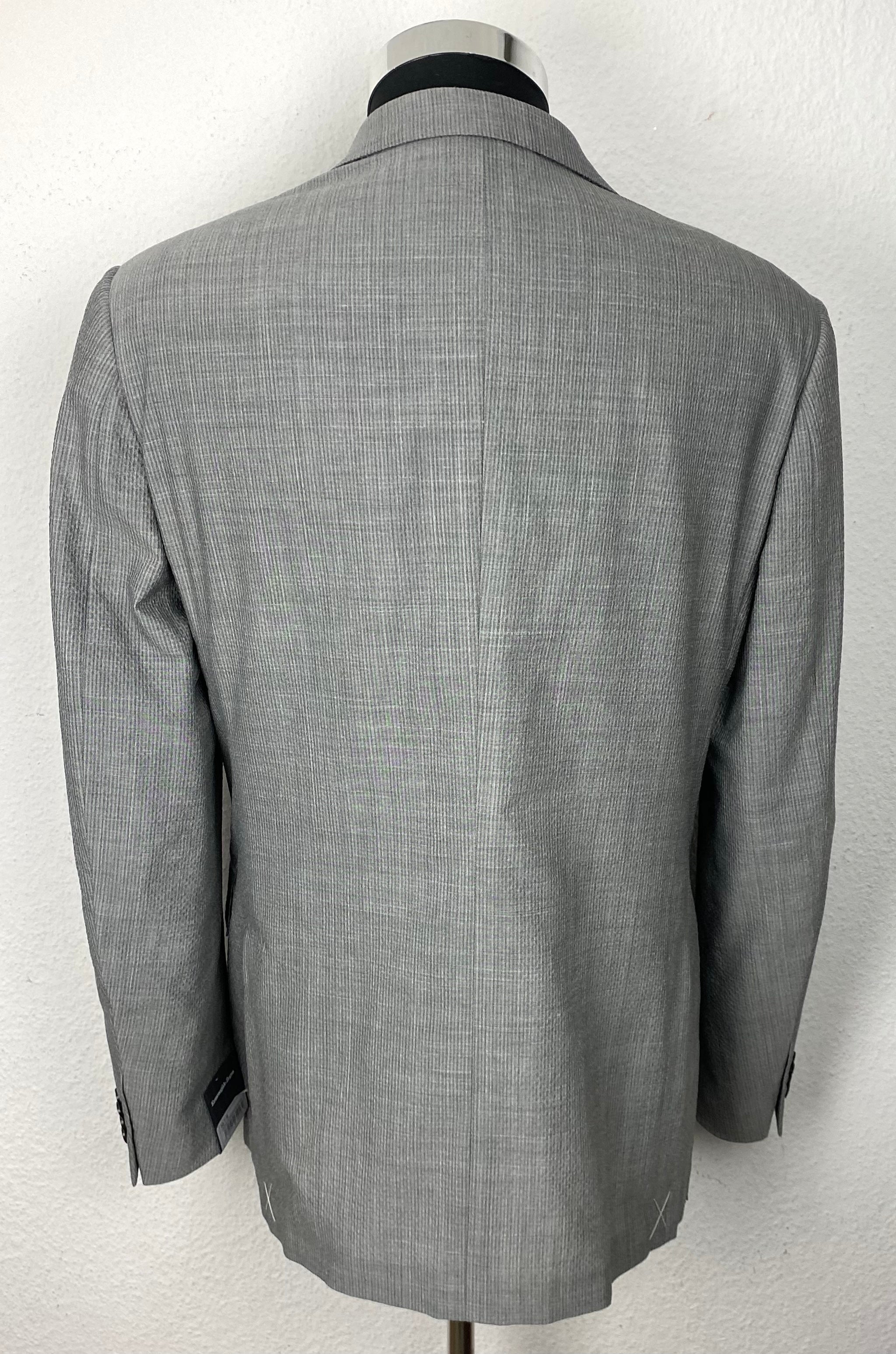 Grey Seersucker Blazer made of Wool/Silk/Linen