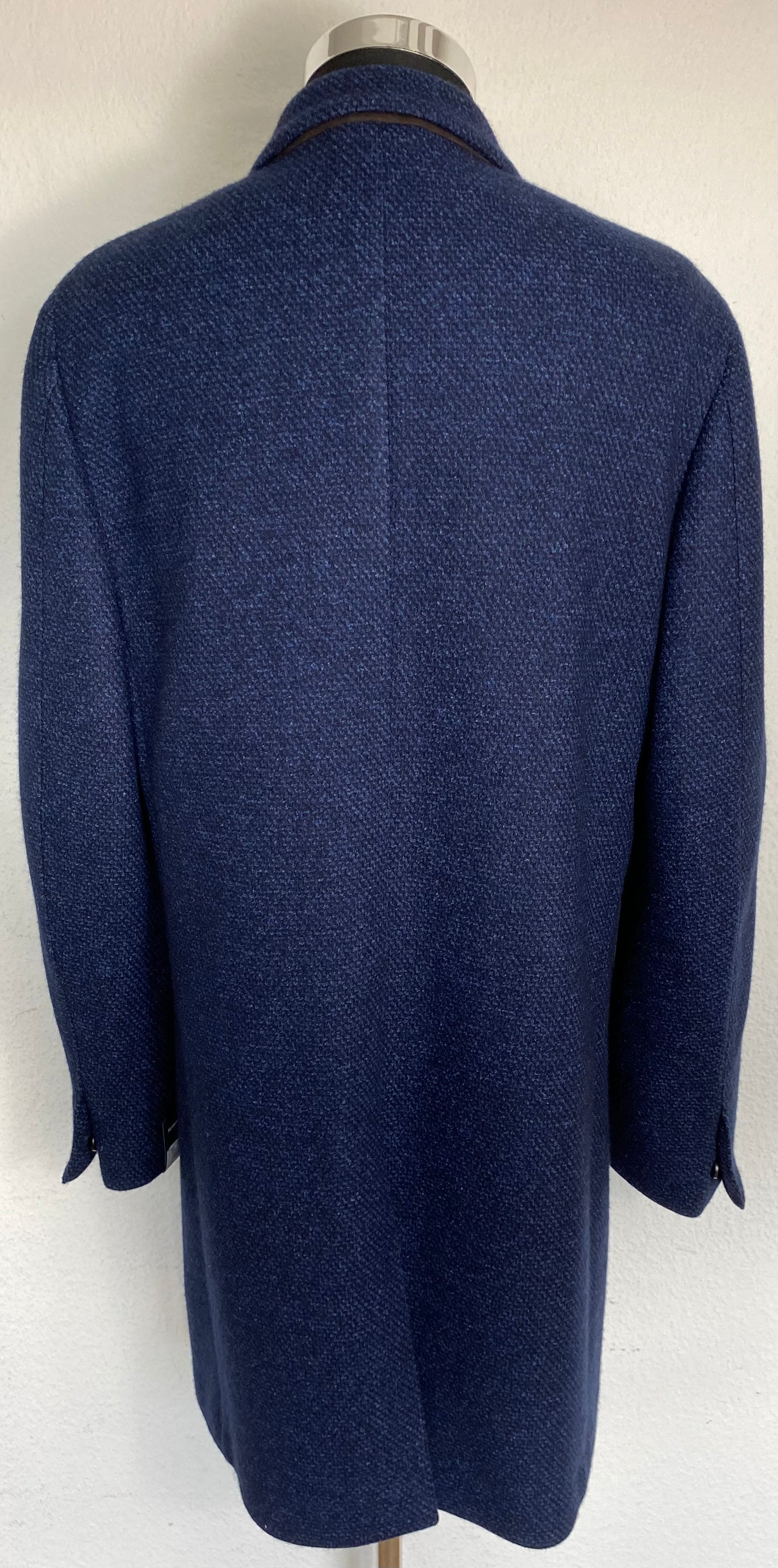 Blue Patterned Coat made of Cashmere/Wool/Nylon (50)