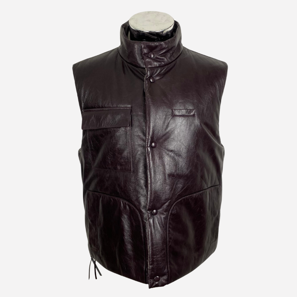 Burgundy Vest made of Leather (50)