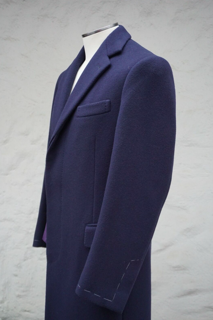 Navy Blue Coat made of Brushed Wool