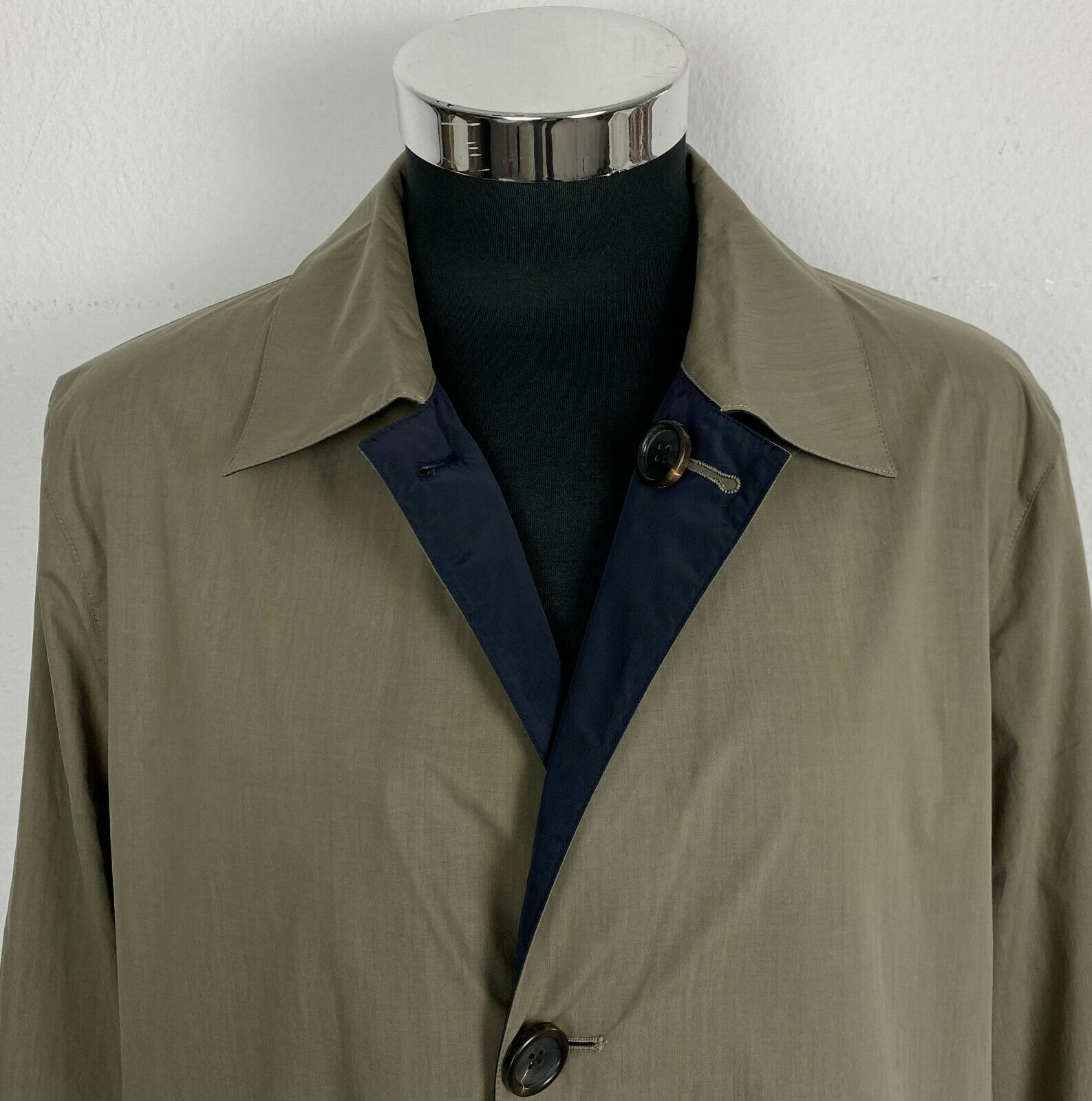 Z Zegna - Khaki-Oliv/Navy Reversible Coat made of Cotton/Polyester (M)