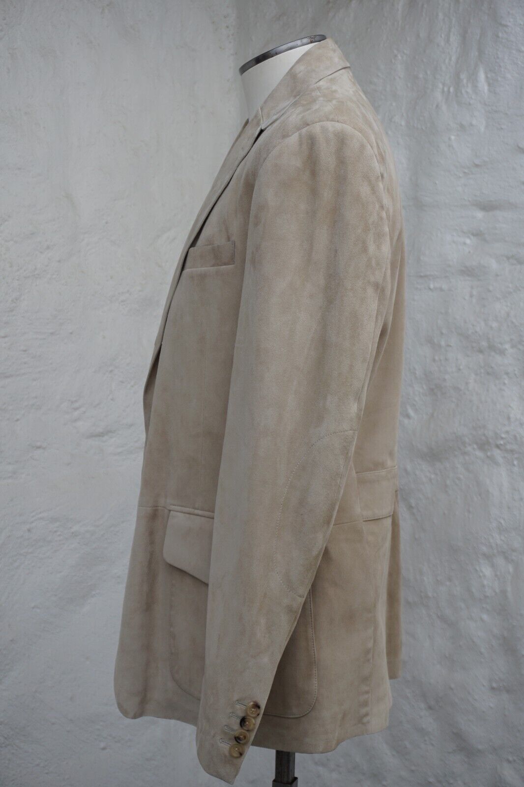 Beige Sport Coat made of Suede