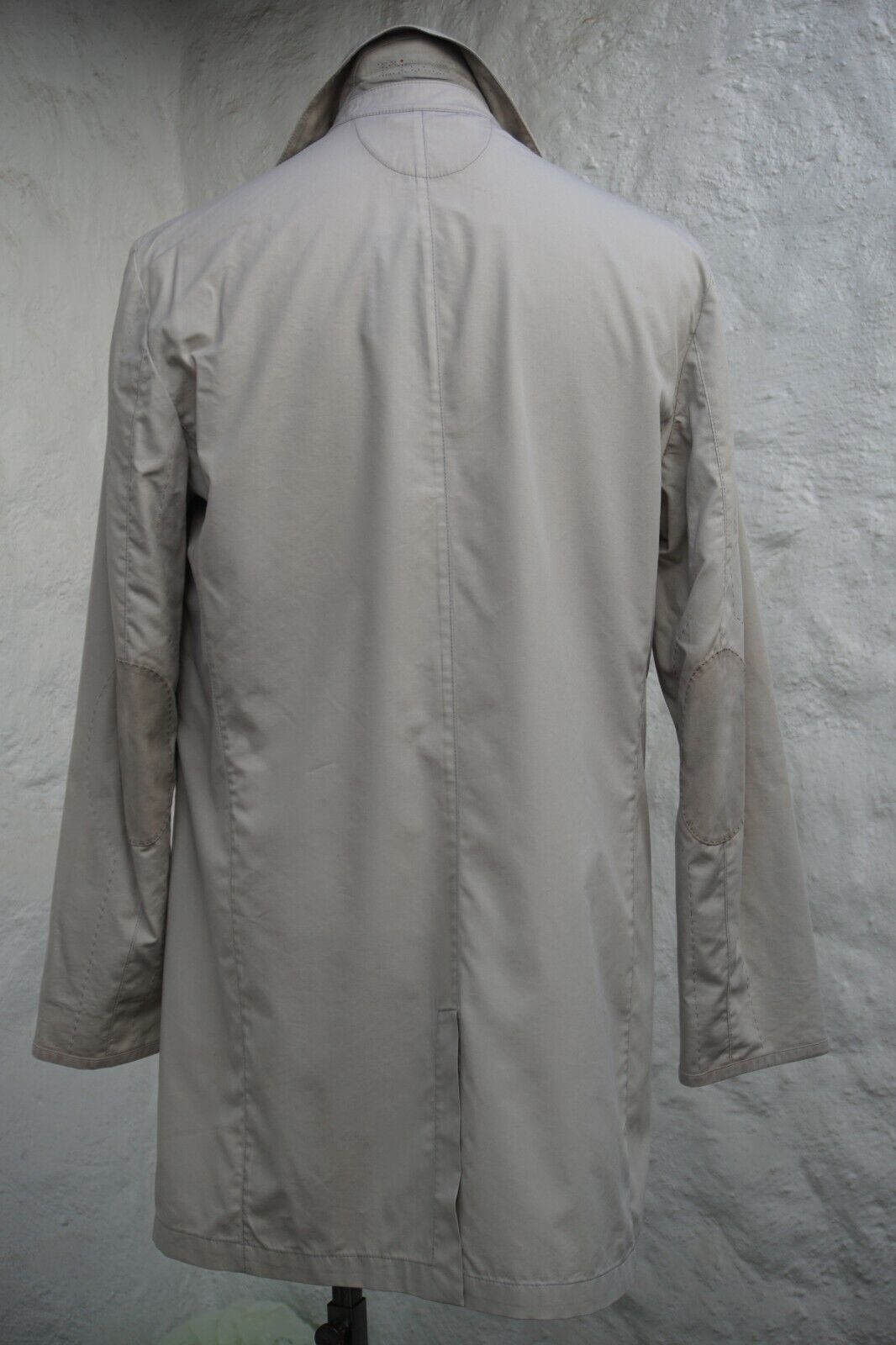 Beige/Light Grey Coat made of Cotton/Wool/Silk