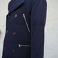 Navy Peacoat made of Cashmere with Fur Collar