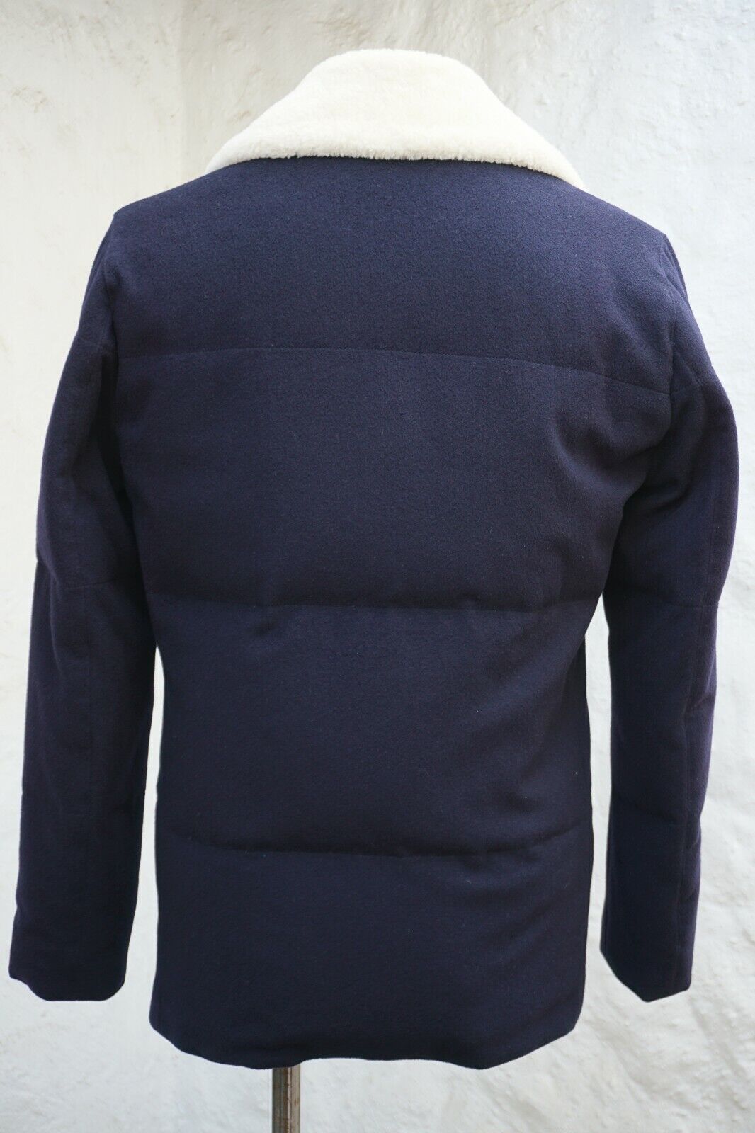 Navy Peacoat made of Cashmere with Fur Collar